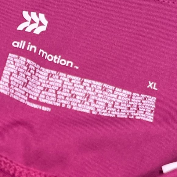 ALL IN MOTION Leggings Sz XL Fuchsia Pink Pockets Sheer Panels - Picture 8 of 12